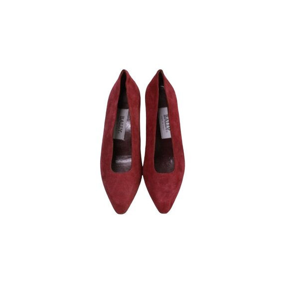 Bally Inova Women's Red Suede Slip On Pointed Casual Pump Heel Shoes Size 5.5 M - Picture 5 of 9
